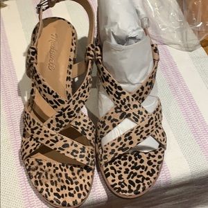 Madewell calf hair heeled sandal